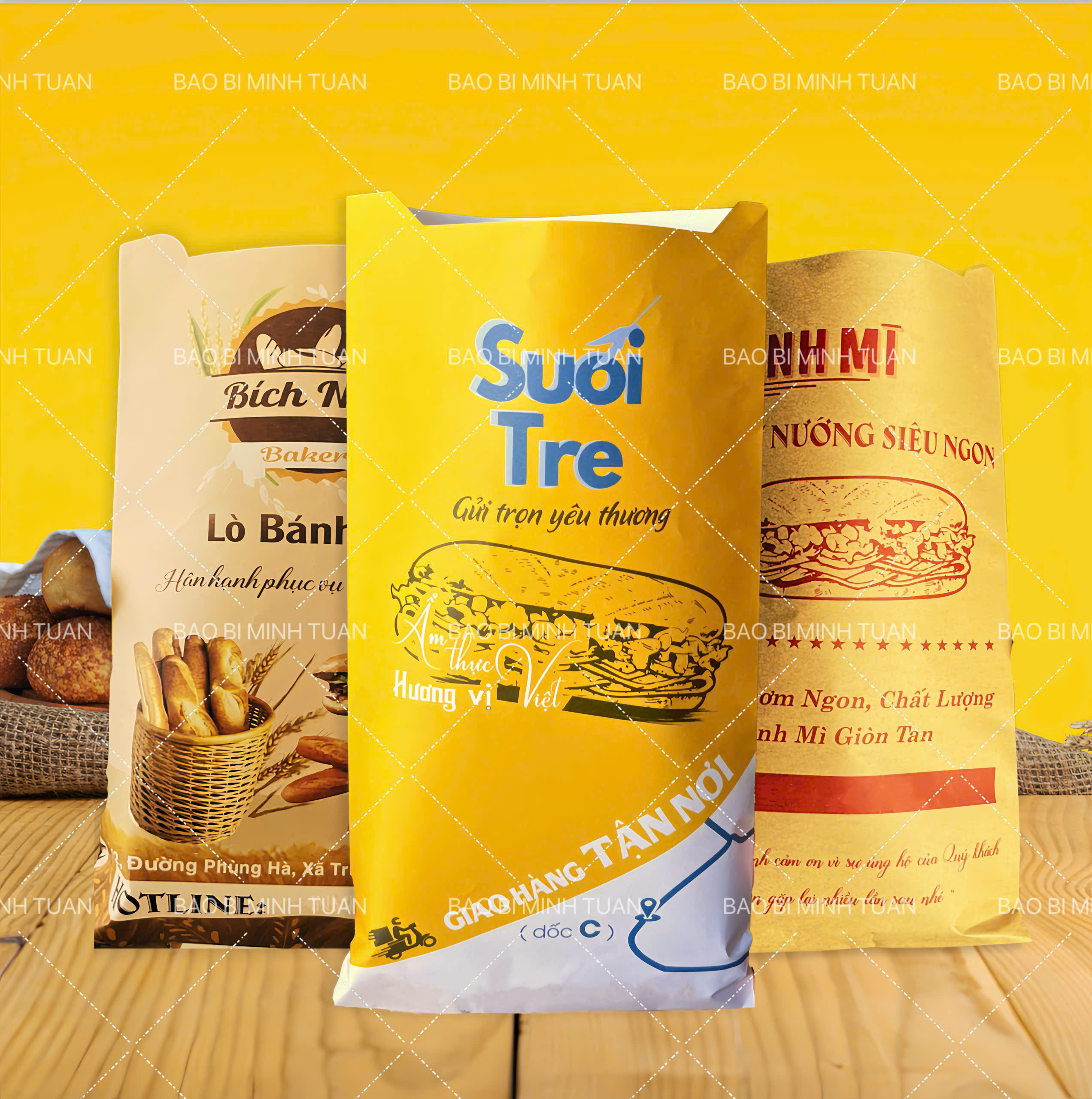 In Túi Bánh Mì 1-4 Màu